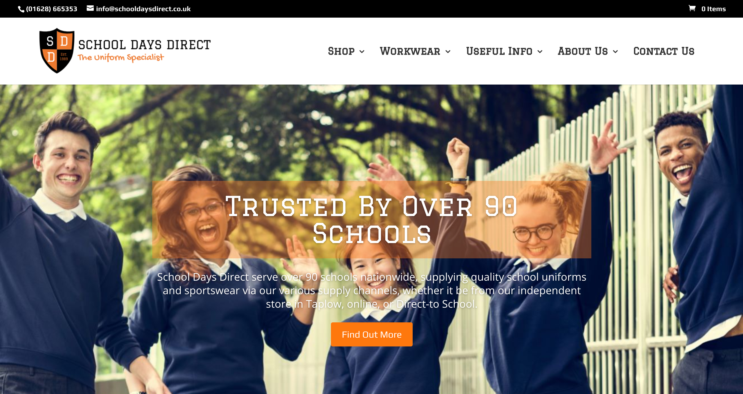 An example of refreshed and re-branded School Days Direct eCommerce Website